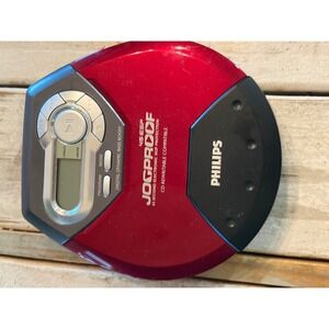 Philips AX5113/17 Portable CD Player Red Jogproof 45 ESP Vintage WORKS Read
